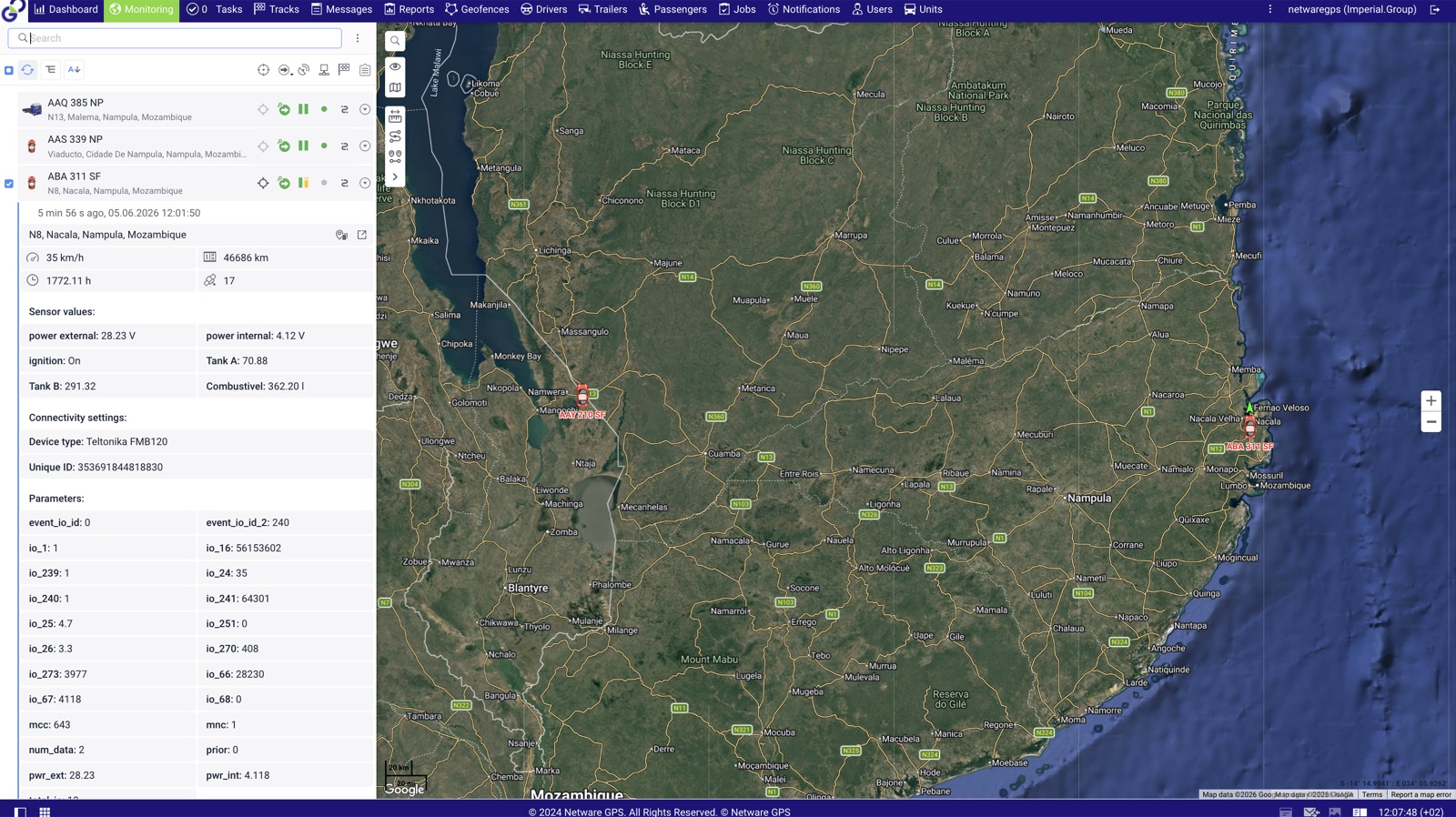 NetwareGPS interface